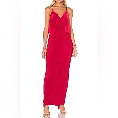 Misa Los Angeles Revolve Hot Pink Domino Maxi Dress Drape Women's Size XS  NWT | eBay