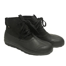Bogs Men's Classic Casual Lace Leather Boot Black Sz 10 Preowned