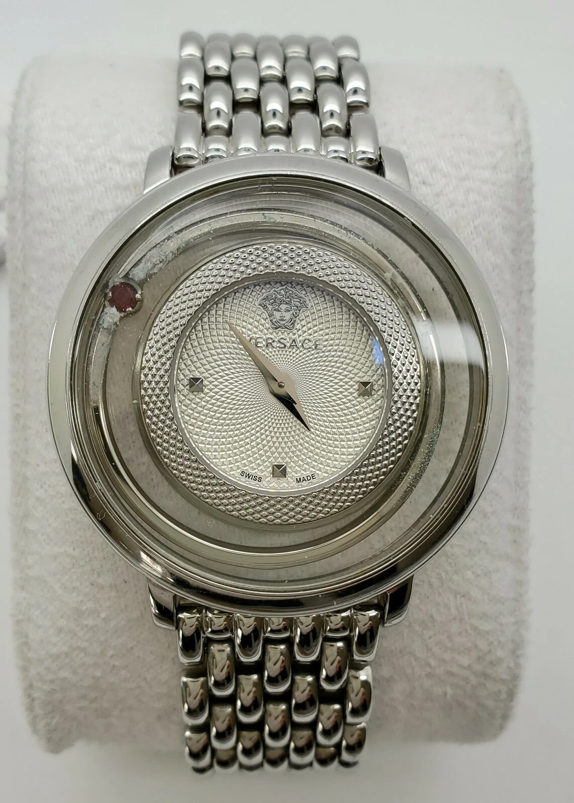 Versace Venus VQV070015 Silver Tone Sapphire Crystal Swiss Made Womens Watch