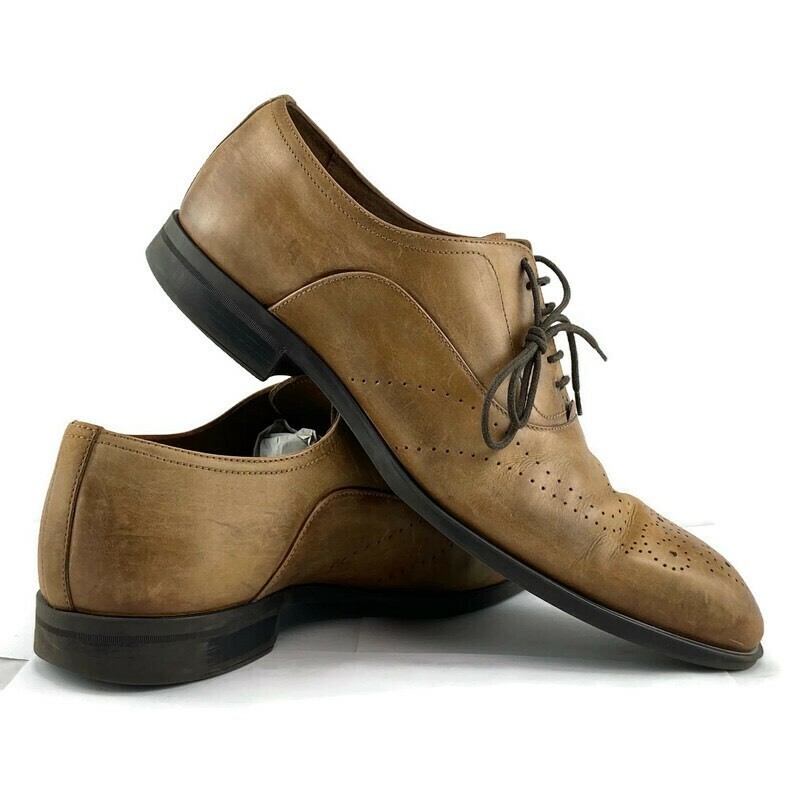 SAOLA Donald J Pliner scarpe eleganti uomo 10 Oxford marroni punta tonda bassa SVEN 43
