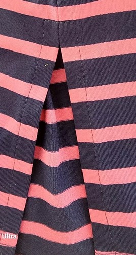 Breton Saint JAMES Tunic Side Vents Top Pink/ Blue Striped Knit Great! EUC 14 - Picture 4 of 7