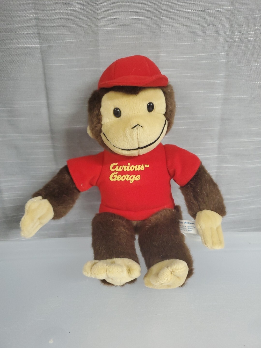 Vintage Curious George Plush in Red Shirt & Baseball Hat No Tags