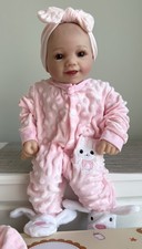 BABESIDE Lifelike Reborn Baby Dolls Full Body, Pink 17in Open Box