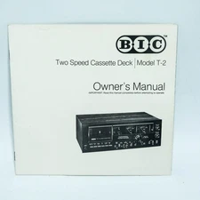 BIC T-2 Owners Manual 2 Speed Cassette Deck Original