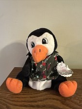 Vtg Bean Bag Plush 1998 Coca Cola Penguin in Holiday Vest Coke Soda Pop 0172
