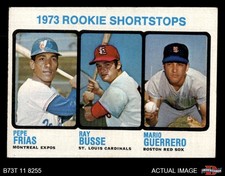 Click to enlarge 1973 Rookie Shortstops (Pepe Frias / Ray Busse / Mario Guerrero)