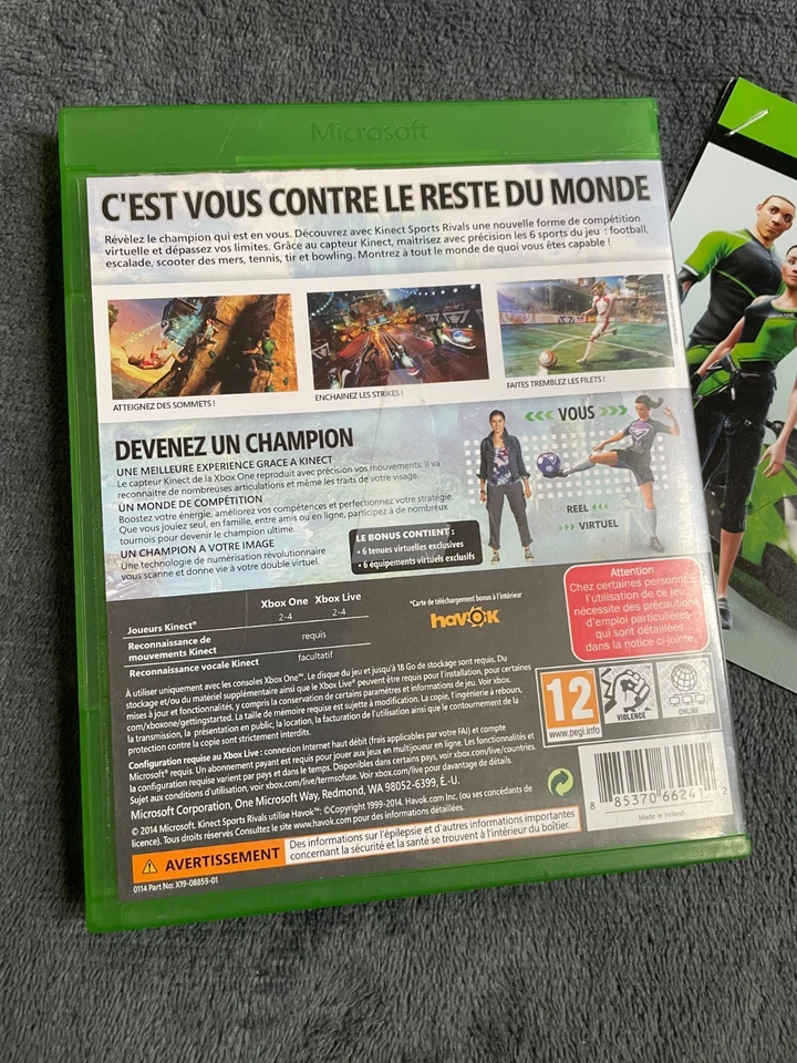 KINECT SPORTS RIVALS sur XBOX ONE ( COMPLET ) VERSION FRANCAISE, photo 2 sur 2