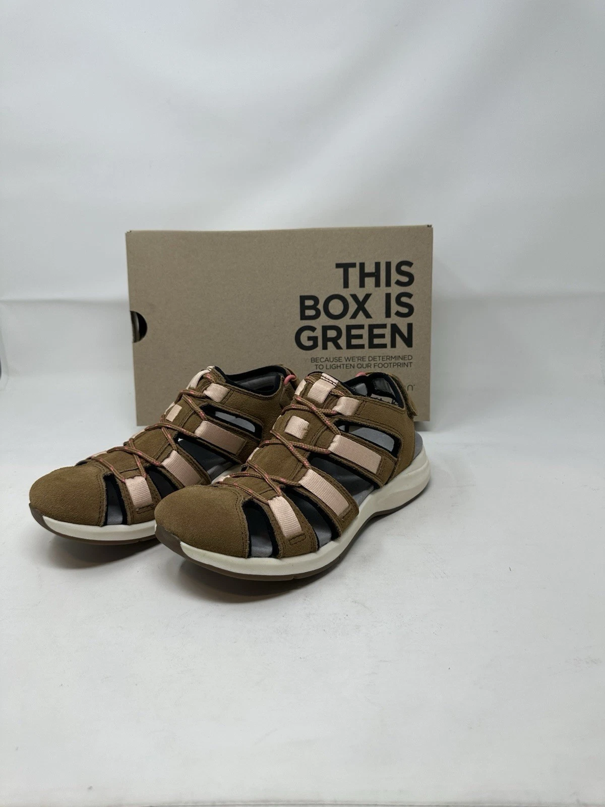 Sandali donna Clarks Motion Tread Solan Sail marrone scuro combinati taglia 5 5 nuovi con etichette