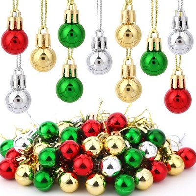 Jansun 60PCS Christmas Mini Balls Ornaments Miniature Xmas 20 mm, Multi Color 