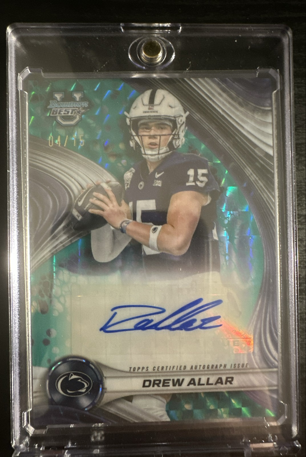 2024 Bowman's Best University - Autographs Drew Allar DA Teal Refractor 4 /15