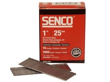 Image of Senco Straight Brad Nails Galvanised 16G x 25mm (Pack 2000)