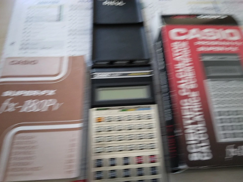 Vintage Calculatrice Casio Super  fx-180Pv En Boîte Et Notice Japan - Photo 2/3