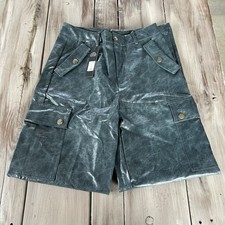 Fashion Nova Women  s Jazzie Faux Leather Cargo Pants Teal Size M NWT