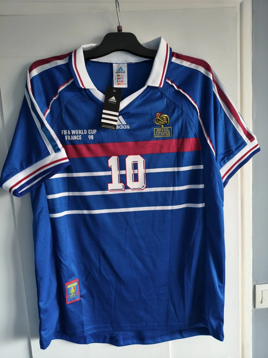 Maillot équipe De France Domicile 1998 - Adidas Taille L - Neuf Avec étiquettes (Zidane)