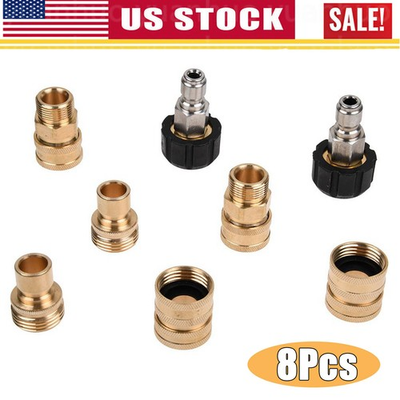 #ad 8X Pressure Washer Adapter Set Quick Connect Fitting For Power Washer Gun Hose $20.00