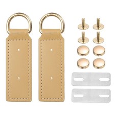 1 Set D-Ring Buckle Leather Purse Clasp Wallet Hanging Buckle Light Khaki