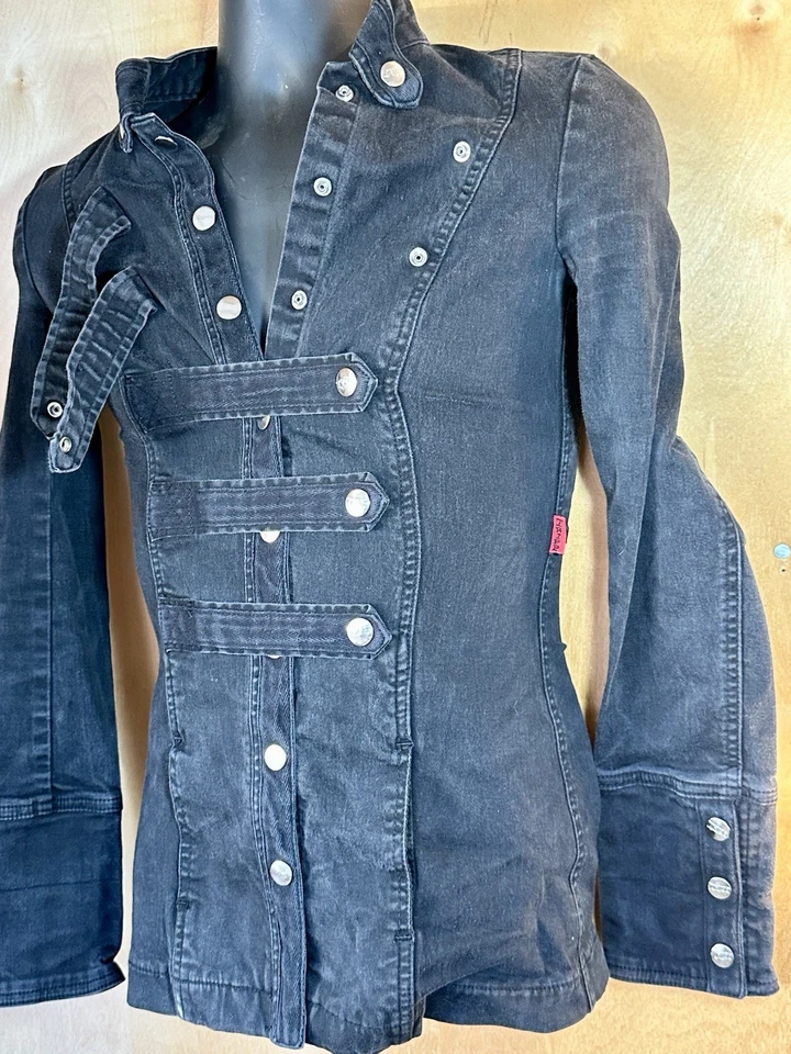 Tripp NYC Jacket Women’s Small Black Military Band Goth Punk Steampunk Cotton - Image 3 of 4