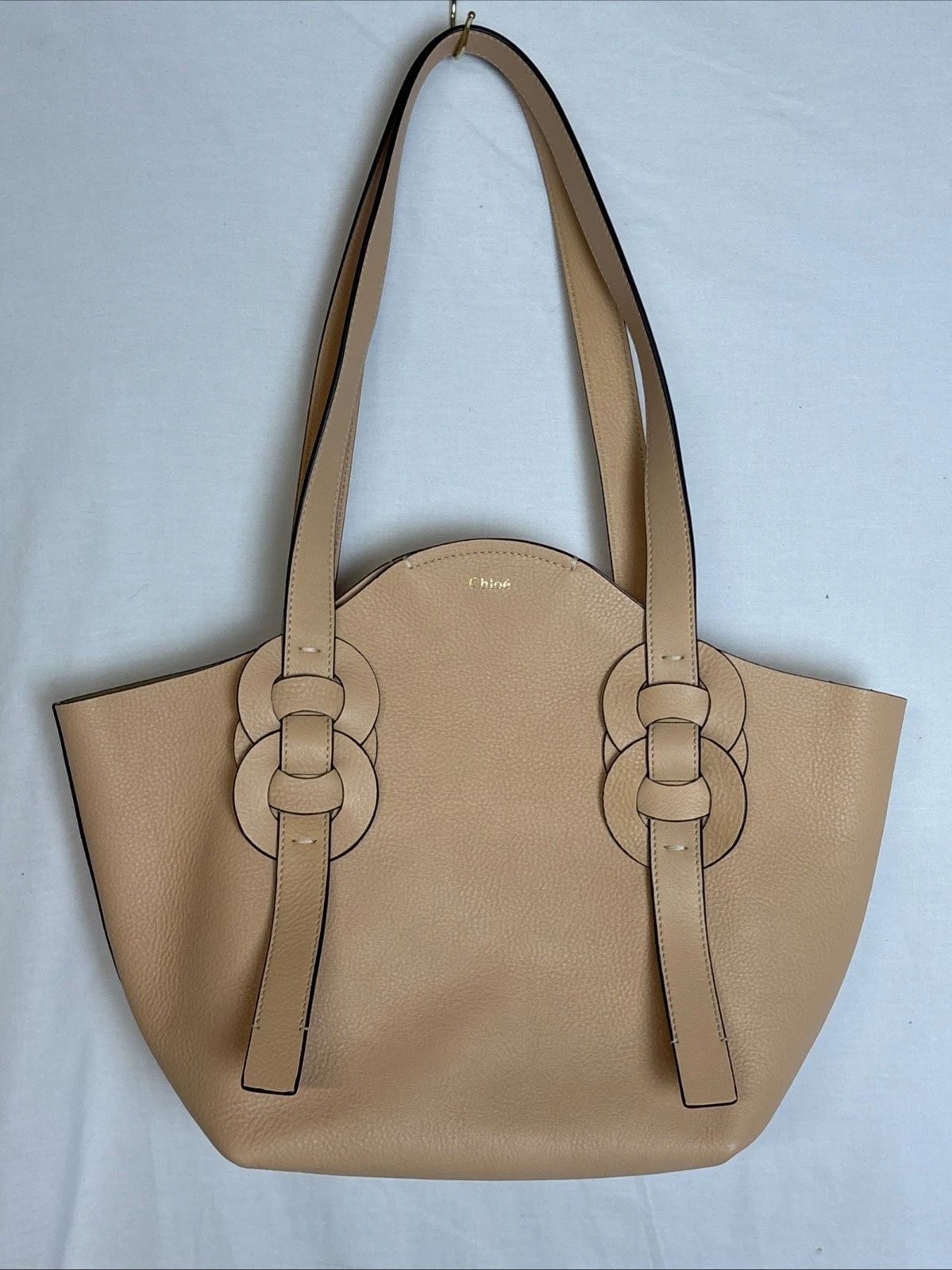 Chloe — Chloe Darryl Leather Tote Bag Sand Beige