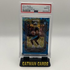 2022 Prizm Matt Corral RC No Huddle Blue Rookie #62/79 Panthers PSA 10
