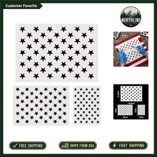 3-Piece 50-Star American Flag Stencil Set - Ideal for Patriotic Projects