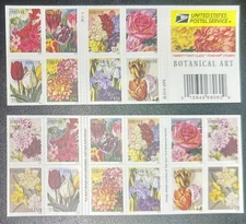 B373, Full Booklet of  20 Botanical Art US Forever Stamps $15.60 Face Value