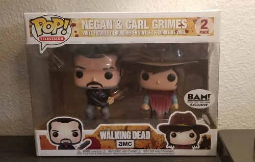 Funko Pop The Walking Dead Negan & Carl Grimes 2 Pack B.A.M! Exclusive