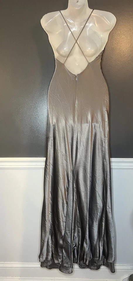 Maxi Vestido Formal Vintage Dave & Johnny Floral Bordado Correa Cruzada Talla 8 Foto 4 de 4