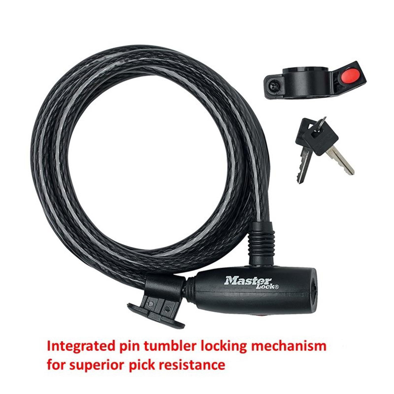 Master Lock Cycle Cable Key Lock 10mm X 1.8m 8232 Black