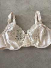 36D Ivory Nylon  Lace U/W Unlined Vintage OLGA Shimmerlilies Bra 33007 36C