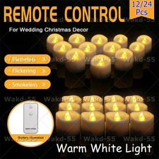 24pcs Flickering LED Tea Lights Candle Lamp Battery Operated with Remote Control