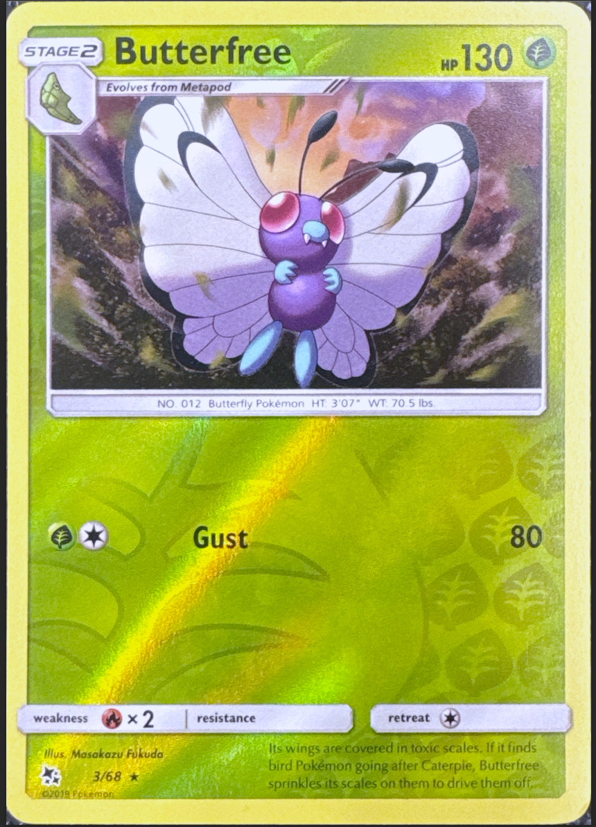 Butterfree - 3/68 - Reverse Holo - Hidden Fates - NM/M