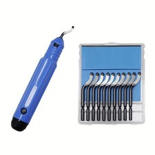 Deburring Tool Set Plastic Handle Deburrer  10 Deburring Blades