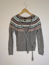Vintage New York Co Fair Isle Wrap Sweater Ramie Angora S Cottagecore Y2K 90s