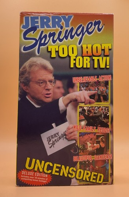 #ad Jerry Springer Too Hot for TV Uncensored VHS 1998 **Buy 2 Get 1 Free** $4.19