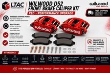 Wilwood D52 Front Brake Caliper Kit Red Chevelle Camaro Nova C10 140-11291-r Wilwood D52 Front Brake Caliper Kit Red Chevelle Camaro Nova C10 140-11291-r