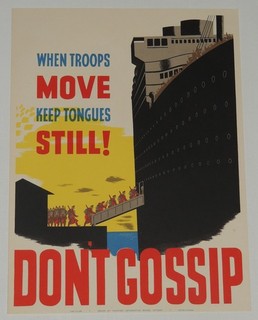 WW2 Canadian Propaganda Poster When Troops Move Keep Tongues Still! Don't Gossip