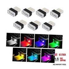 7 PCS USB LED Car Interior Atmosphere Lamp - Plug-in USB Decor - Multi-Color