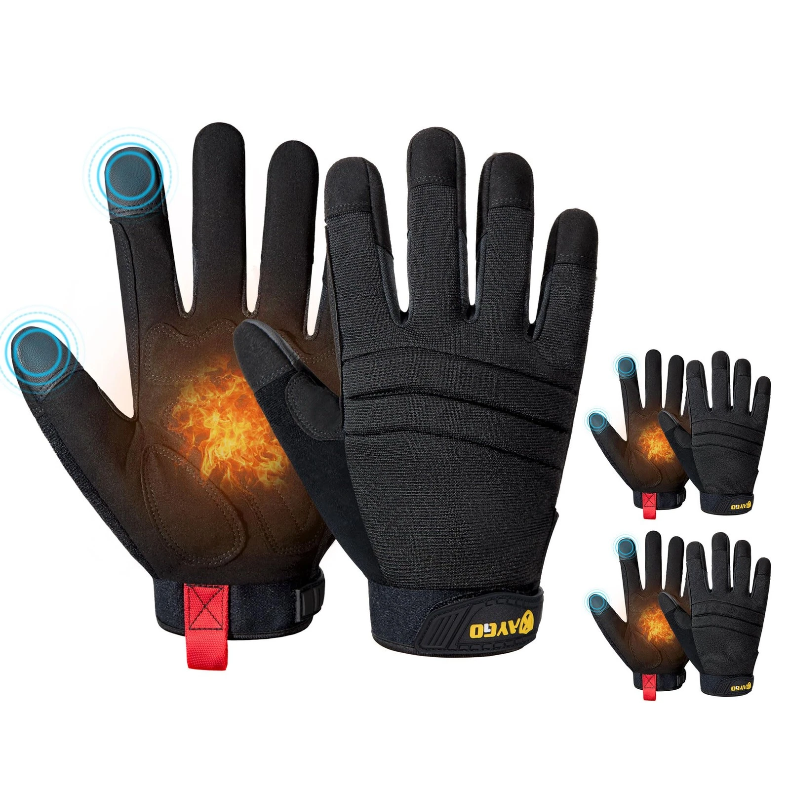 Insulated Mechanic Work Gloves,3 Pairs KG127W Winter Thermal Safety Work Glov...