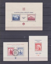 Czechoslovakia 1937/68 Three Blocks Mi № 1, 13, 30 (MNH/СTO) CV $30
