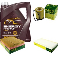 Mann Inspektionspaket 5L Mannol Energy Premium 5W-30 FüR Opel Vectra C CC Signum