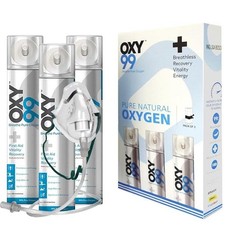 Oxy99 Bombola Ossigeno Portatile Lattina 6 Litri Confezione 3 Mascherine Boschi Italy Omaggio