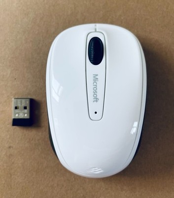 Microsoft Wireless Mobile 3500 Maus | Hochglanz Weiß | für PC Computer / Mac