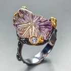 Antique 24 ct Natural Ametrine Ring 925 Sterling Silver Size 8.5 /R466398