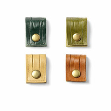 Leather Cable Organizer Cord Holder Earphone Wrap Snap Button Phone Charger Set