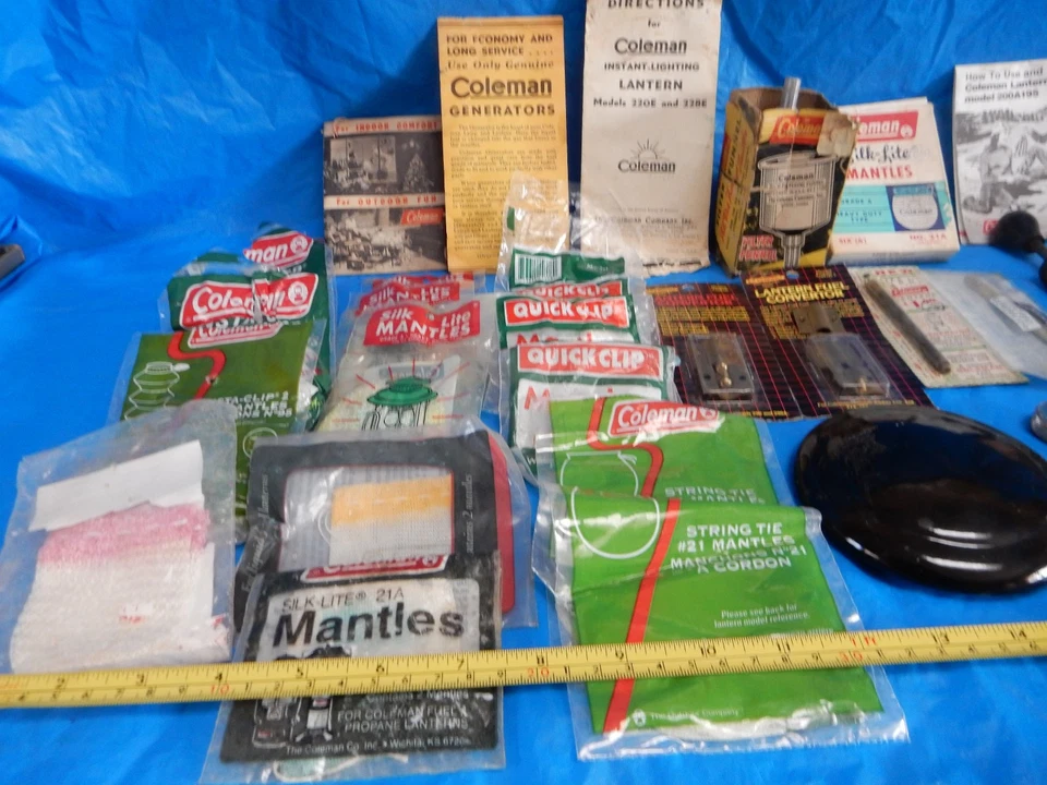 COLEMAN LANTERN PARTS, LOT OF 35+: MANTLES, PUMPS, FUNNELS, GENERATORS & MORE - Image 2 of 4