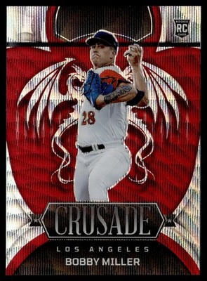 2023 Panini Chronicles Crusade Red Wave Bobby Miller Rookie 178/199 Los Angeles