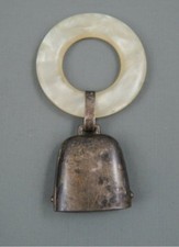 rattle sterling 925 silver mother of pearl webster teething ring 1940