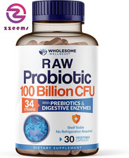 Organic Raw Probiotics 100 Billion CFU, Dr Formulated for Women and Men, Complet