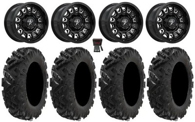 MSA Commander 15'' Wheels Black/Milled 28'' Attack 2.0 Tires Yamaha YXZ (2019+)