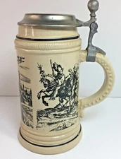 Lidded Beer Stein Rothenburg O D Tauber Germany 7 inches